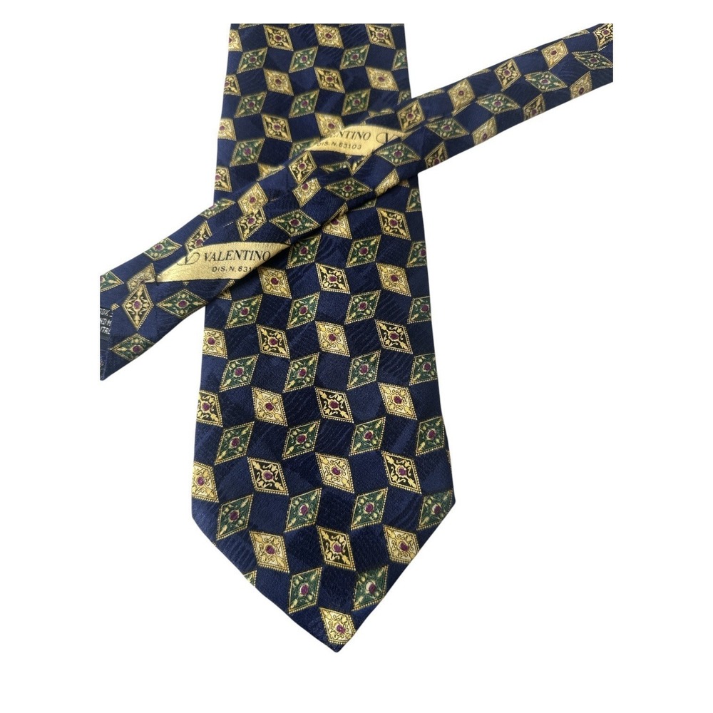 Valentino Cravatte Mens 100% Silk  Classic Neck Tie Blue Career Office‎